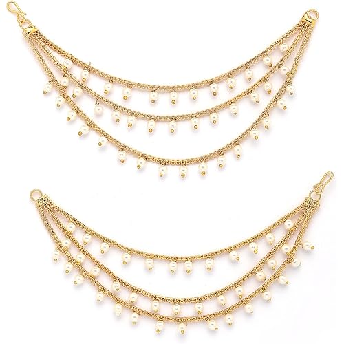 Sukkhi Indian Traditional Bewitching 18k Gold Plated Brass with Bahubali Inspired Multi Layer Ball Chain Long Earring Jewellery for Women & Girls