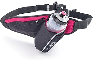 UPD Ultimate Performance Ribble II 650ml Hip Bottle & Holster Hydration Belt Insulated angled bottle holder easy access belt Fits 26"-42" waist large zipped pocket fits smart phone