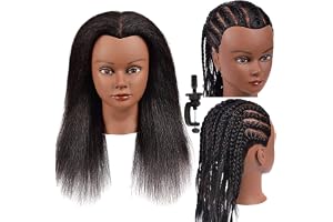 Mannequin huvud 100 % äkta hår afro Cosmetology hår skyltdocka huvud afrikanskt amerikanskt övningshuvud skyltdocka styling h