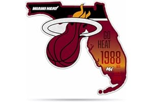 Rico Industries NBA Basketball Miami Heat State Shape Shape Cut Wimpel – Heim- und Wohnzimmer-Dekor – weicher Filz EZ zum Aufhängen