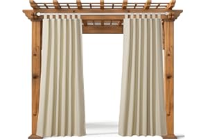 JEMIDI Rideau Exterieur Impermeable - 1x Rideau Exterieur Terrasse Occultant 260 x 210 cm en Polyester avec 14 Fermetures à Scratch - pour Balcon Pergola Tonnelle Jardin