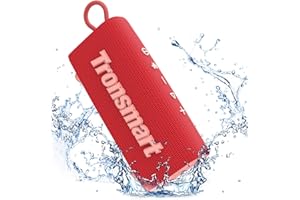 Tronsmart Portable Bluetooth Speaker, Trip Mini Speaker with Bluetooth 5.3, 20H Playtime, AUX, Mic, IPX7 Waterproof Speakers, Wireless Outdoor Speakers Shower Speaker for Beach and Bike Travel- Red