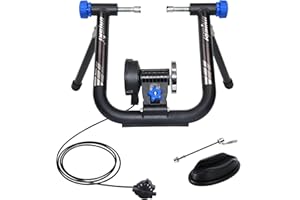 unisky Fluid Bike Trainer Stand Indoor Riding Steel Bicycle Exercise Stationary Stand with Noise Reduction Wheel