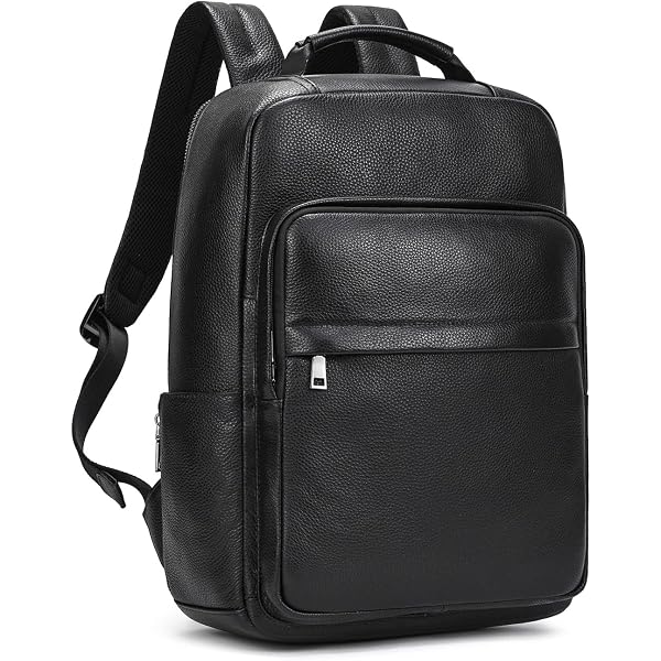 David Jones - Men's PU Leather Backpack - 13 Inch Laptop Bag Daypack for Work School Multifunction Office Business Travel Business - Elegant Modern City Bag