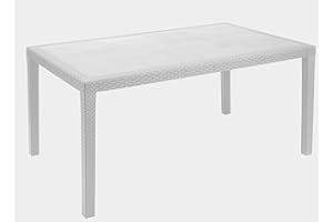 Dmora Tavolo Rettangolare da Giardino, Made in Italy, 138x78x72 cm, Color Bianco