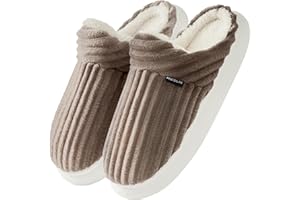 Misolin Chaussons Femme Hiver Chaud Pantoufles Homme Fourrés Confortable Mousses à Mémoire Automne Légères et respirantes Antidérapantes Intérieur/Extérieur
