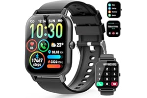 Ddidbi Reloj Inteligente Hombre Mujer con Llamada Bluetooth, 1,85" Smartwatch con 112 Modos Deportivos, Monitor de Ritmo Cardíaco y Sueño, Impermeable IP68 Pulsera Actividad para iOS Android, Negro