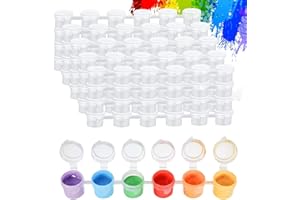 FANNAS 20 Stücke Leere Farbstreifen,120 Dosen 3ML Mini Farbtopf Pod Farbtöpfe Streifen Leere Farbbecher Mit Deckel Farbtopf Pod Strips,Geeignet für Skizzieren Im Freien, Schulen Sommercamps