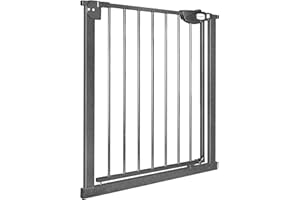 UISEBRT Türschutzgitter Ohne Bohren Treppenschutzgitter für Kinder 75-85cm breit, Auto-Close Baby Schutzgitter Metall Gitter Schwarz