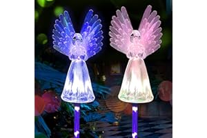 Lumière Solaire Extérieur Jardin, [Lot de 2]XVZ Lampes LED Ange multicolores, Lampe solaire de jardin Pour terrasse de jardin, chemin,fête