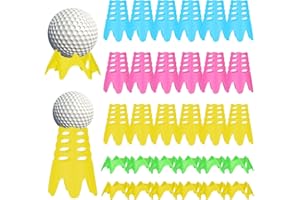 Vegena 30 Stück Golf Tees, Golf-Simulator-Tees, Kunststoff Golf Tees Wiederverwendbar, 2 Größe Kurz Lang Golfmatte, Bunt Winter Tees Golf für Golffahrer Trainieren Garten Indoor Outdoor Golfer