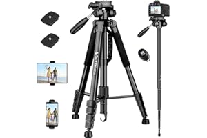 Victiv Treppiede Fotocamera e Tablet (48 cm-182 cm), Alluminio Treppiede Monopiede 2 in 1 supporto per DSLR, Ipad and Smartphone, con 2 Piastre Sgancio Rapido e Supporto per Tablet