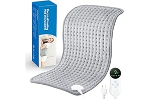 FORRINX Manta Electrica Lumbar 30X60 cm Almohadilla eléctrica con apagado automático y 9 ajustes de temperatura, almohadilla eléctrica para espalda, cuello, hombros, estómago
