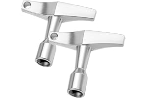 BRAMBLECO 2 PCS Drum Keys – Universal Quadrilateral Drum Tuning Key with Built-in Hole – Ideal Drum Key Tool for Acoustic & Electronic Drums, Snare & Percussion Instruments (aluminum alloy)