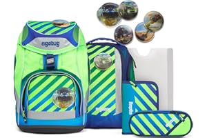 ergobag Pack Set ergonomischer Schulrucksack, Schulranzen, Vorgänger-Kollektion, flexibel 6-teilig 1.Klasse Grundschule