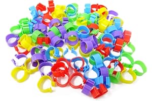 Honbay 100PCS 5 Colors Poultry Foot Rings Leg Bands Clip-on Rings for Birds, Ducks and Chickens (16mm(1.1-5.5lbs))