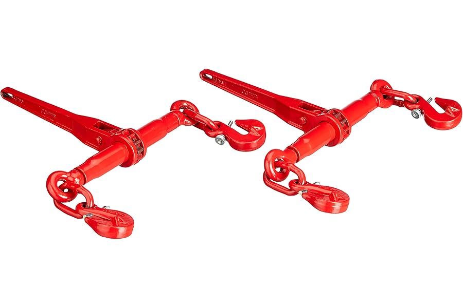 Dolezych Ratchet Load Binder with Shortening Hooks (With Safety Latchet) for 6 mm Grade 80 Chain, 2200 Dan Lashing Capacity