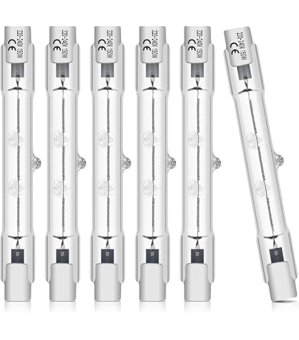 Lampadine alogene lineari R7s 120W = 150W, Lampadine alogene ecologiche a Risparmio energetico Lampadine di Sicurezza J78, Proiettore alogeno lineare 78mm di Lunghezza, 2250 Lumen - Confezione