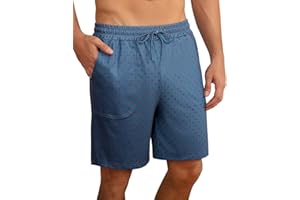Demegimi Pantalones Cortos Pijama para Hombres Pantalón Pijama Hombre Verano Corto Shorts Pantalones Pijamas Cortos Hombre Algodon Ropa de Dormir