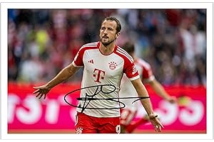 RJR Prints Harry Kane Bayern München signierter Fotodruck, 30,5 x 20,3 cm, vorgedruckt, Autogramm, Fußballgeschenk