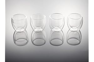 Hanseküche Doppelwandige Espressotassen 4er Set (4x80ml) – Espresso Gläser Set aus hochwertigem Borosilikatglas – Handgefertigte Gläser im edlen Design, doppelwandig, Tassen (Standard)