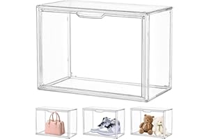 LROCOTANC Akrylowa gablota, przezroczyste pudełko ekspozycyjne, kostka na blat do przedmiotów kolekcjonerskich, figurki akcji, odporne na kurz, ochrona przed kurzem, przechowywanie i organizacja