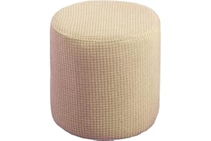 uyeoco Copri Pouf Fodera Poggiapiedi Rotondo/Quadrato/Rettangolare Elasticizzat 50x50/40 x 40 Cover Sgabello Copertura Protettiva per Ottomana (Color : S, Size : 35X35CM)