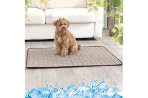 LEZUAN Tapis Rafraichissant Chien Portable, Tapis Rafraichissant Animaux de Compagnie Lavable, Tapis Rafraîchissant Chien, Tapis Chien Auto-Refroidissant pour l'été(Café,50x60cm)
