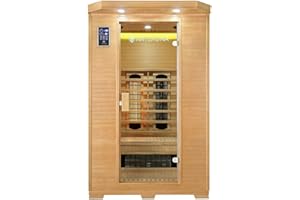 Artsauna Infrarotkabine Oslo - Triplex-Heizsystem Infrarotsauna - 2 Personen - LED-Farblicht, Digitale Steuerung - Hemlock-Holz