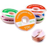 Desoldering Braid - 6 Pack Desoldering Desoldering Wire - 1.5m Copper Wire (1.0/1.5/2.0/2.5/3.0/3.5mm) Desoldering Wire for D