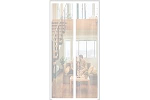 MDY Magnetic Fly Screen Door Insect Mosquito Door Screen,75x185cm (29.52x72.83in) Magnetic Top-to-Bottom Seal Snaps Shuts Automatically, for Anti Mosquito or Anti Pest Magnetic Soft Door-White