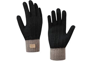 Adicloz Guanti Donna Touch Screen Invernali, Guanti Termici Touch Smart Phone, Guanti Maglia Lana per Bici Guida Running, Guanti Natalizi