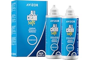 Avizor All Clean Soft | Solución Única para Lentes de Contacto Blandas | Limpieza y Desinfección en 4 Horas | Pack 2x350 ml | Elimina bacterias