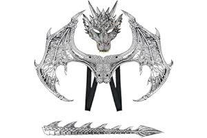 SHENGRUILI Drachen Kostiim,Drachenkostum Kind,Drachenflügel,Halloween Drachen Maske,Drachen Kostim Erwachsene,Dinosaurier Cosplay Set für Kinder Jungen Mädchen Halloween Party Karneval