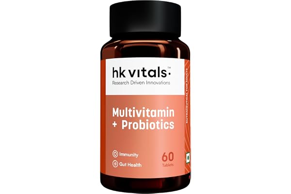 hk vitals Multivitamin Plus Probiotics (60 Tablets) For Men and Women Vitamin C, Vitamin B, Vitamin D, & Zinc, Supports Immunity and Gut Health