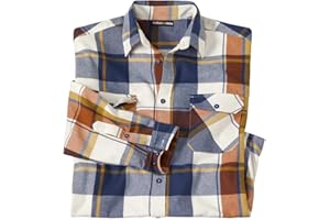 ATLAS FOR MEN - Flanelowa koszula w kratę - Długi rękaw - Dostępna w dużych rozmiarach od M do 5XL