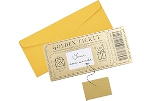 TEYOMI Golden Ticket Scratch-off Cards with Envelopes, Scratch & Reveal Surprise Ticket for Writing Your Own Special for Birthday, Gifts for Girlfriends, Wives, Valentine's Day Cards, Christmas Cards