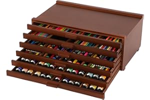 VISWIN Scatola di Immagazzinaggio per Artisti a 6 Cassetti con Divisori Rimovibili, Scatola di Immagazzinamento per l'arte in Legno di Faggio Premium, Organizzatore per Materiale Artistico