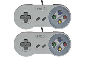 Eaxus® 2x Controller für Super Nintendo - 1,5 m Gamepad für das Original SNES