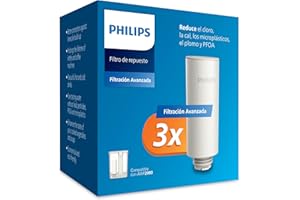 Philips Water Filtro de repuesto para jarra Instant – pack de 3 – Taste+ reduce cloro y plomo – preserva minerales