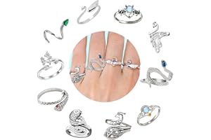 HAUTLLAIF 10 Stück Häkelringe Einstellbare Strickschlaufe Ring Finger Garn Führung Geflecht Spannung Ringe für Häkeln Finger Häkeln Ring Zubehör für Crafts Snake Shaped Ring für Frauen (Style 2)