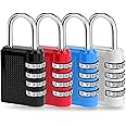 Flintronic Luggage Locks, 4Packs Combination Padlocks, 4-Digit Security Padlocks, Small Luggage Padlocks for Travel Baggage Suitcases Backpack, Code Locks for Tent Lockers