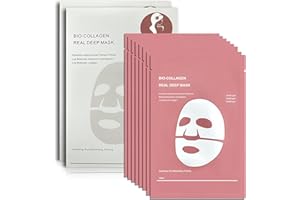 BETYBOPT Masque de Collagène,8PCS Bio Collagen Real Deep Hydrating Overnight Mask,Masque Pelable De Volume à Film Inversé Au CollagèNe,Visage Masque Profond Collagène Masque Soluble pour Hydrater,Antirides