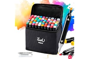 EVEROX 60+3 Pennarelli Punta Marcatori artistici ad alcool Pennello Copic Marker, per studenti Set di pennarelli per artisti manga