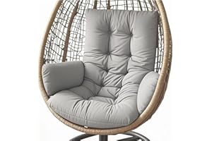 AQIGR Coussin Fauteuil Suspendu, Coussin de Jardin, Coussin de Remplacement pour Chaise D'oeuf Suspendue Intérieur et Extérieur, Coussin Balancelle, pour Terrasse, Jardin(Gris Clair)