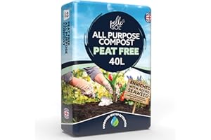 Pelle & Sol 40L Peat Free Compost - All Purpose, Bio & Wood Fiber, Enriched with Seaweed & Volcanic Dust, Ideal for Outdoor Plants, Vegetables, Seed Starting, Potting Soil, Organic Gardening Soil