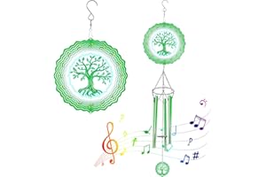 RIOKKO Scacciapensieri con albero della vita, scacciapensieri in metallo unico per esterni, terrazza, prato, veranda, cortile, decorazione da giardino