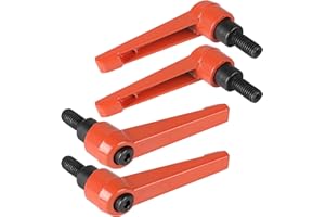 efuturetime 4 Stk. Klemmhebel M8 x 16mm Verstellbare Klemmgriff aus Metall Maschinengriffe mit Außengewinde Klemmhebel Schraube Orange