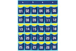Marvellous Organizer da Parete con 30 Tasche Numerate, Borsa portaoggetti Portaoggetti da Parete,Organizer da appendere,per Classi, per Riporre Calcolatrici e Cellulari