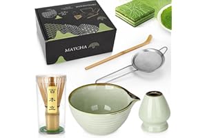 Match Kit FoiiLiio 5 Pezzi Matcha Bowl con Beccuccio Matcha Tea Kit Matcha Set da Tè Matcha per Preparare la Colazione/Latte